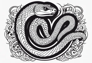 snake fast slithering from above simple tattoo idea