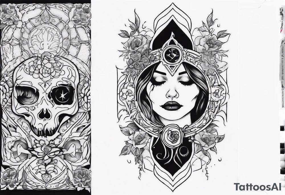 death and beauty, Eldridge horror, astrology tattoo idea