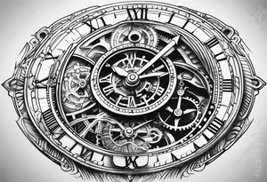 A mechanical watch face tattoo idea
