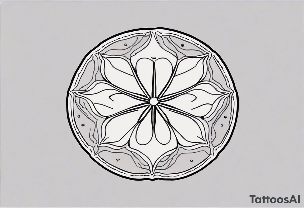 sand dollar 
fine line 
simple
light gray tattoo idea
