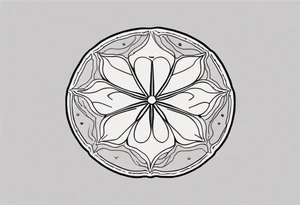 sand dollar 
fine line 
simple
light gray tattoo idea