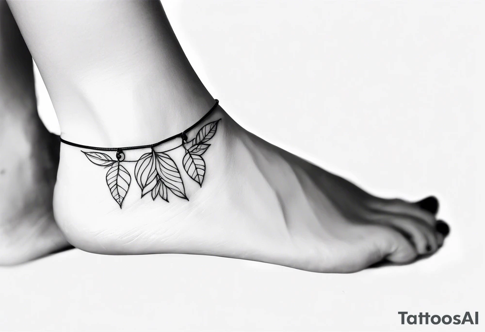 feminine ankle bracelet tattoo tattoo idea