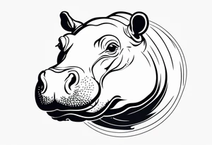 Baby hippo face tattoo idea