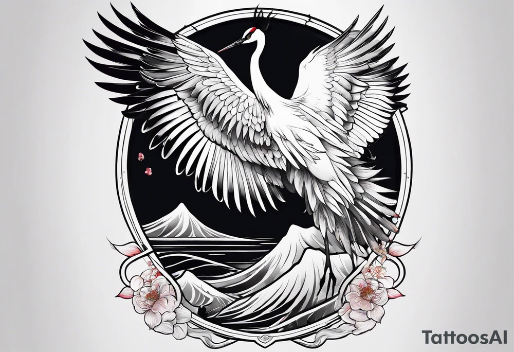 Japanese crane tattoo idea