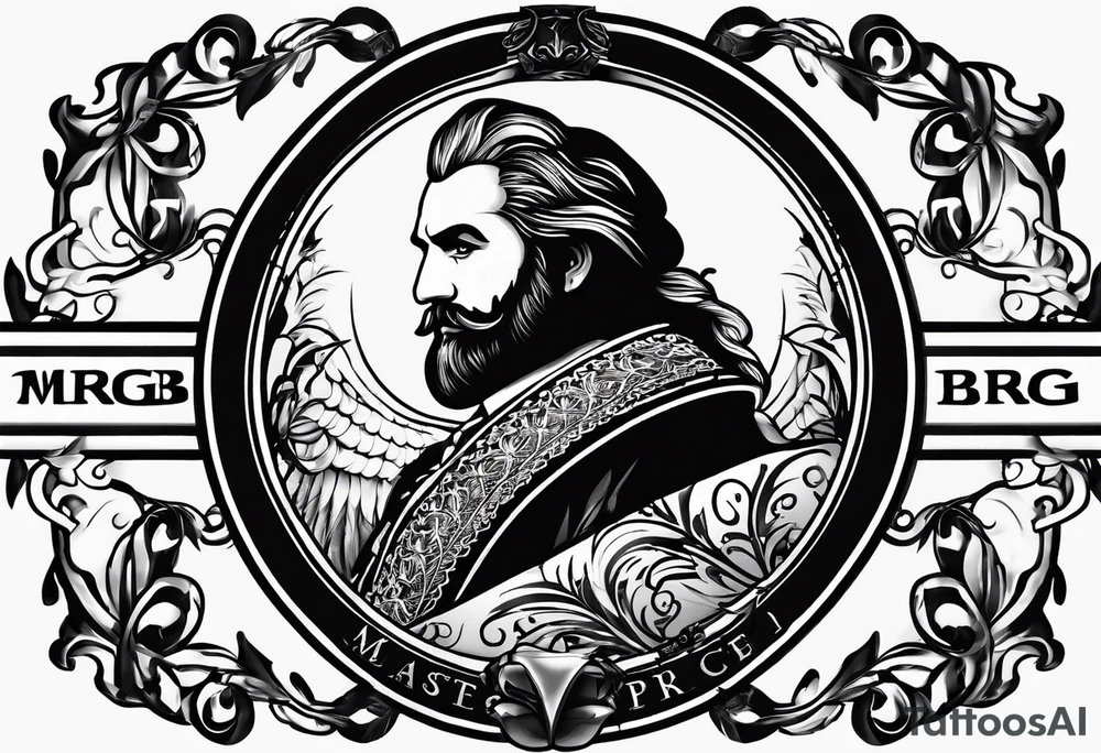 logo "MRBG", written as it is, simple, not fancy tattoo idea