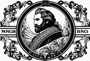 logo "MRBG", written as it is, simple, not fancy tattoo idea