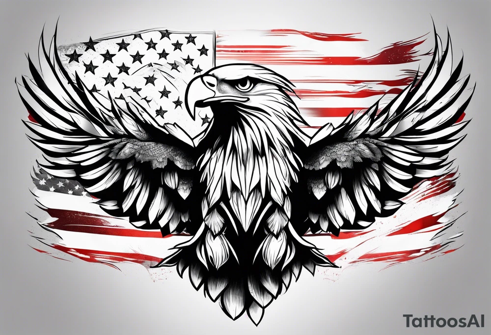 American flag eagle tattoo idea