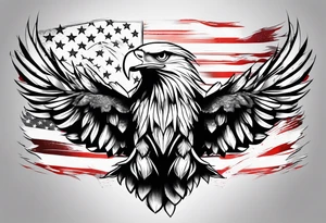 American flag eagle tattoo idea