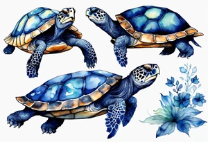 a turtle with indigo fur tattoo idea