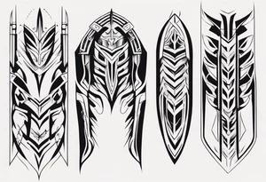 Leg armor symmetrical tattoo idea