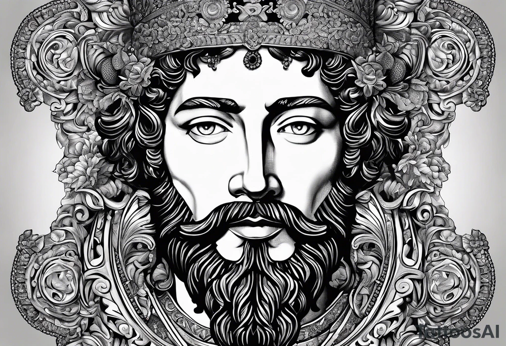 The Face of marcus aurelius with the lower left half missing tattoo idea