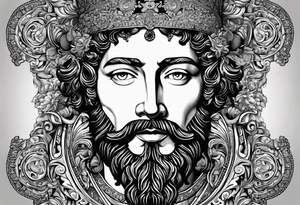 The Face of marcus aurelius with the lower left half missing tattoo idea