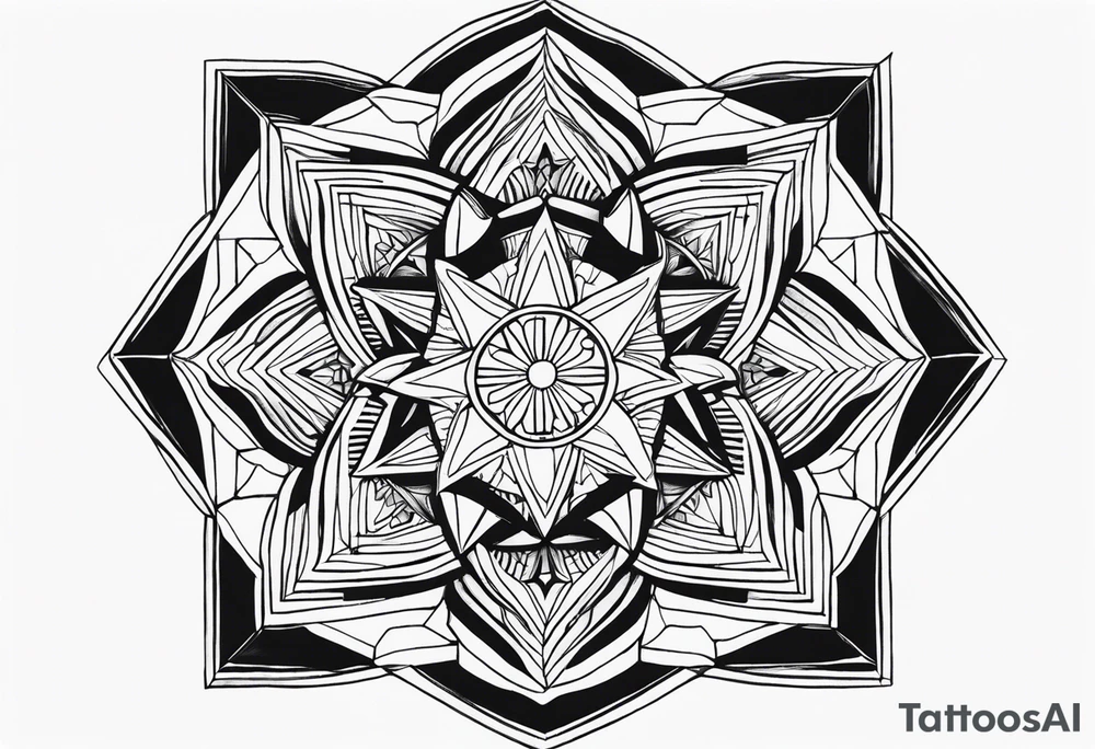 anahata, merkaba, mandala, geometric, cosmi tattoo idea