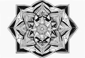 anahata, merkaba, mandala, geometric, cosmi tattoo idea