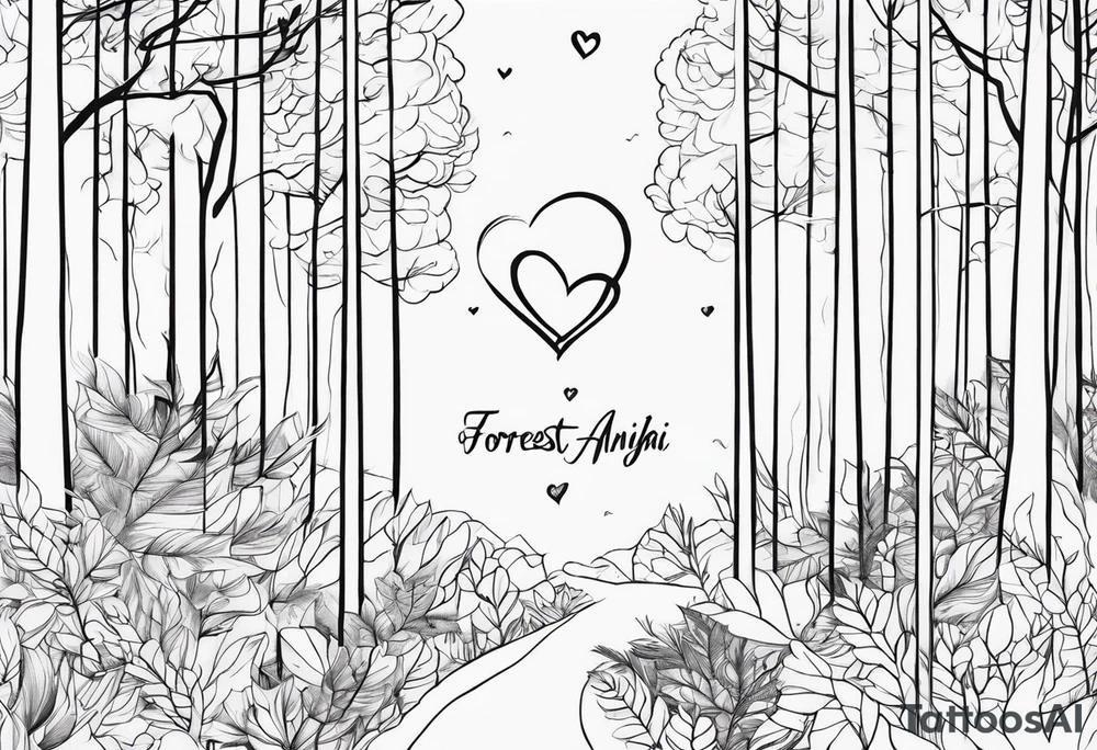 forrest and anijah names tattoo with heart tattoo idea