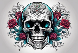 Skull with mouth open tattoo idea
