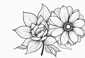 November flower and July flower with the words 
Love is togetherness tattoo idea