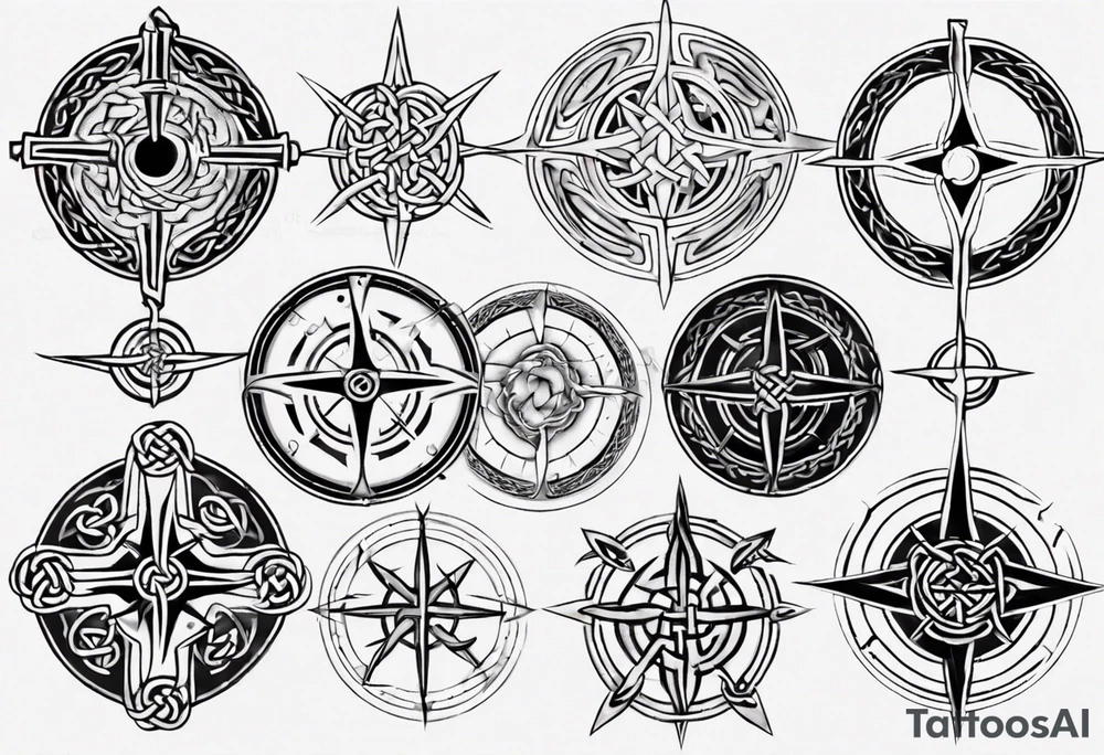Celtic knotwork compass tattoo idea