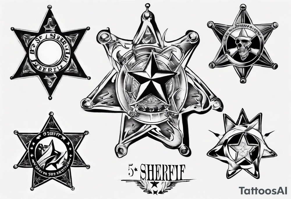 Sheriff 5 point star tattoo idea