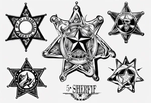 Sheriff 5 point star tattoo idea