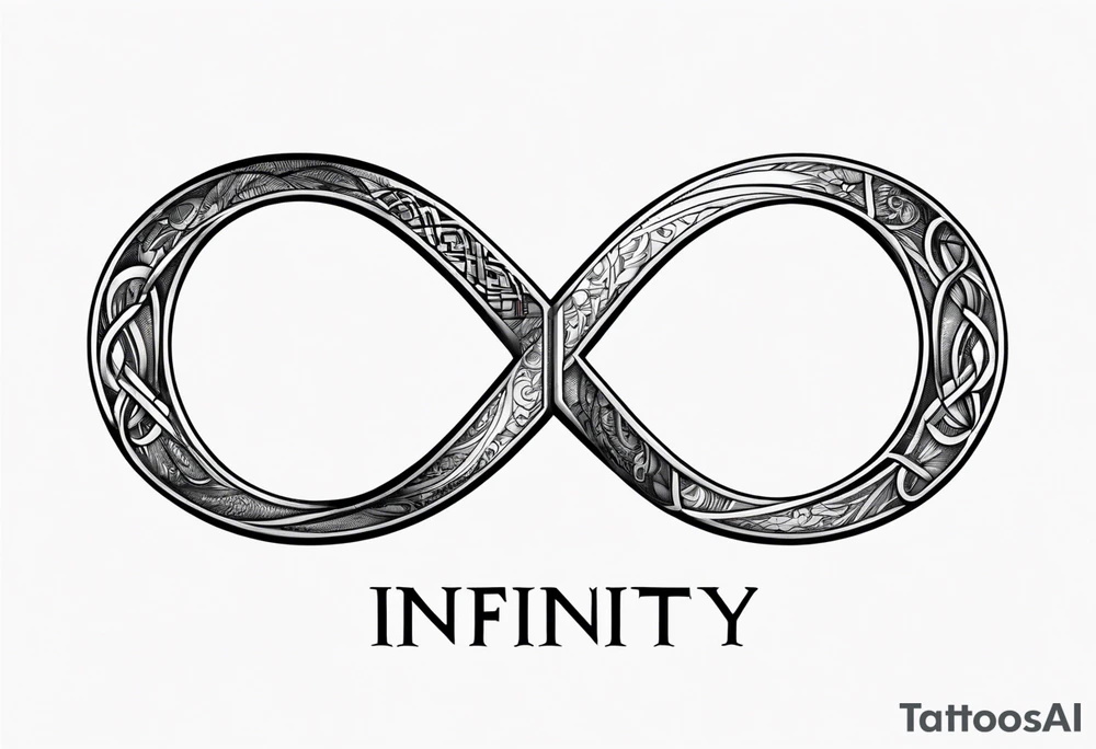 Infinity symbol, containing the letters "D3" and "SJ" tattoo idea