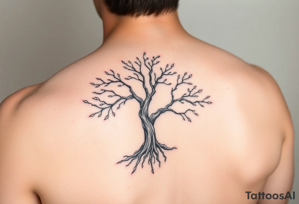 Flowing asymmetrical symbolic tree quarter sleeve on shoulder. Should not look realistic. tattoo idea