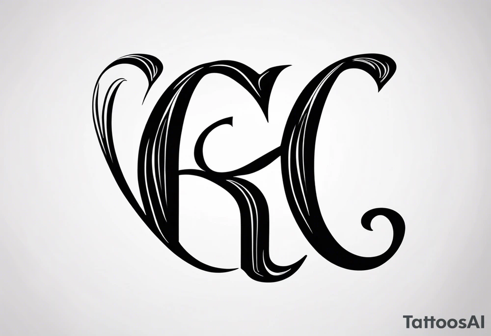 GR letters tattoo idea