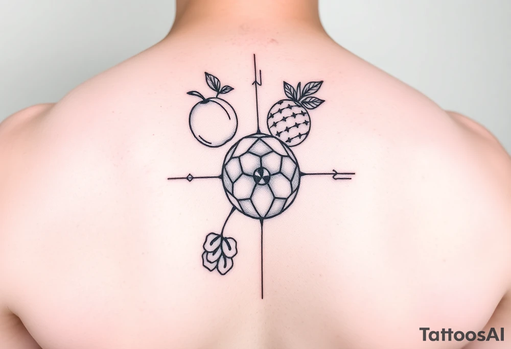 fruits space tattoo idea