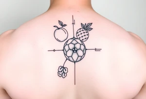 fruits space tattoo idea