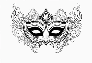 Male masquerade mask with smoke tattoo idea