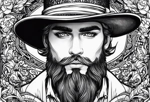 young man version of iltte red riding hat fairytale tattoo idea