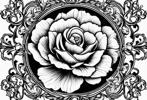 Initials R, E, J incorporated into a small flower tattoo design tattoo idea