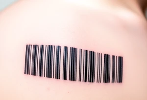 A barcode where the lines glitch and distort at the edges, symbolizing a love that breaks traditional codes. tattoo idea