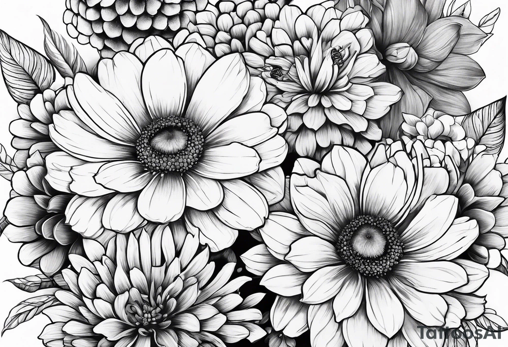 Flowers surrounded by honeycomb tattoo idea