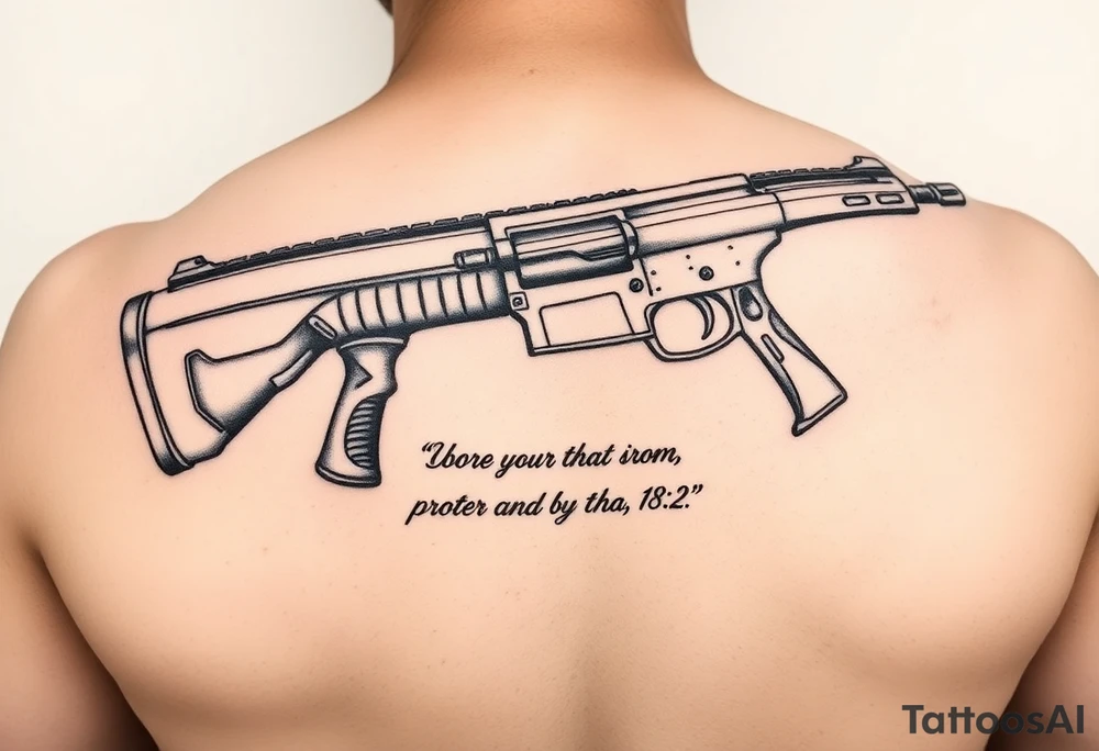 Writing old school 
gun  76-2323 proverbs 18:24 tattoo idea