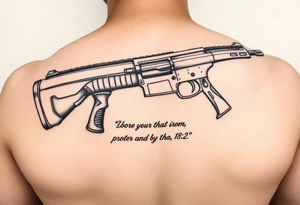 Writing old school 
gun  76-2323 proverbs 18:24 tattoo idea