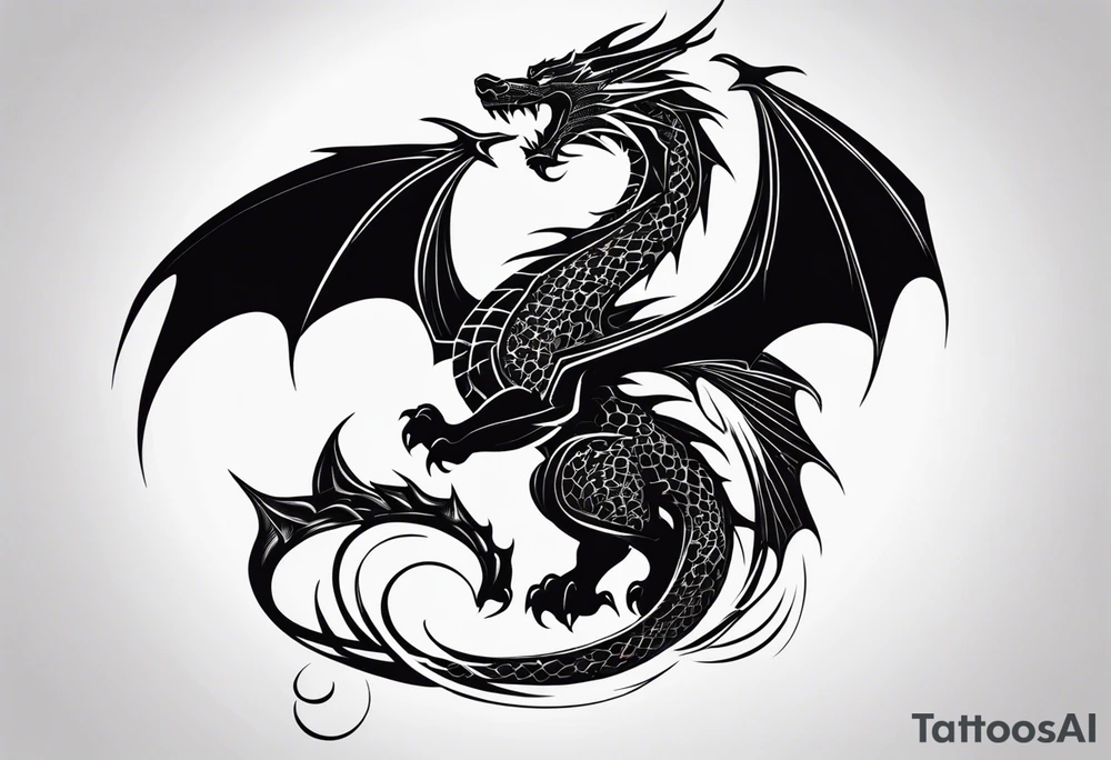 roaring dragon tattoo idea