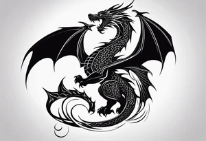 roaring dragon tattoo idea