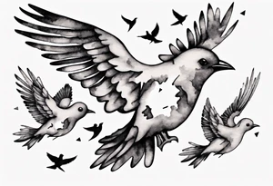 jigsaw puzzle piece with birds flying from it tattoo idea