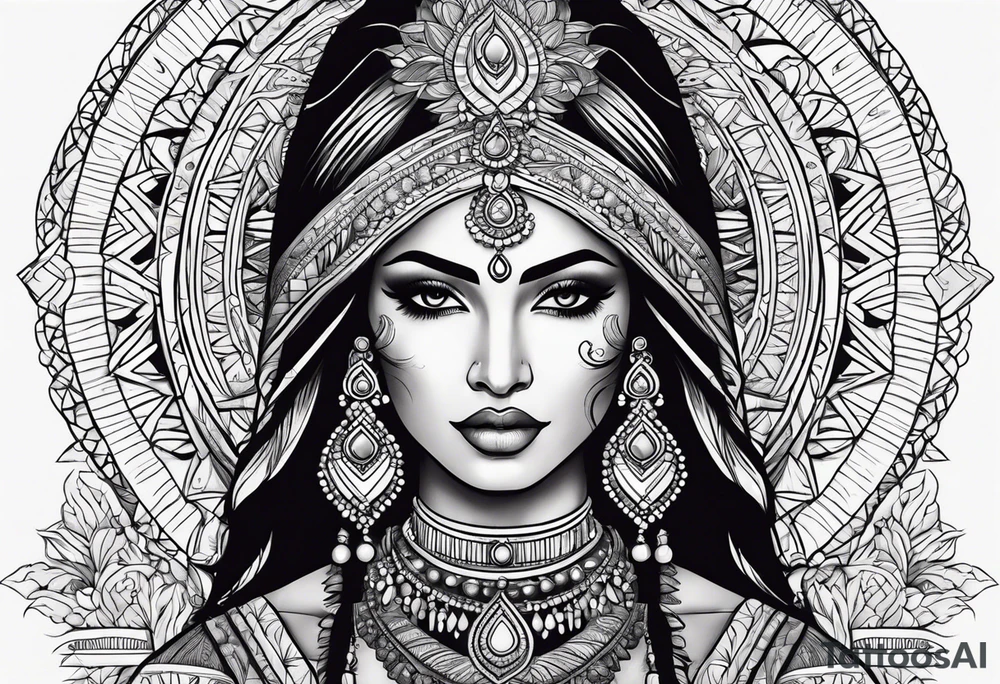 indian woman tattoo idea