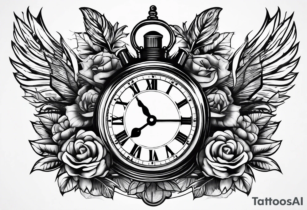 Grenade and clock tattoo idea