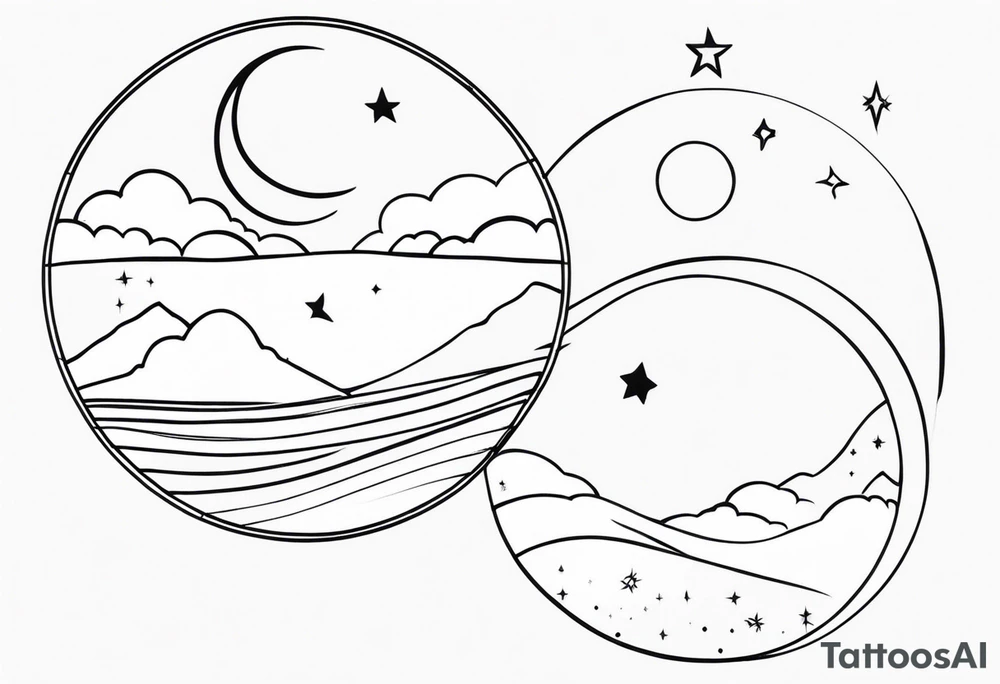 sol e lua tattoo idea