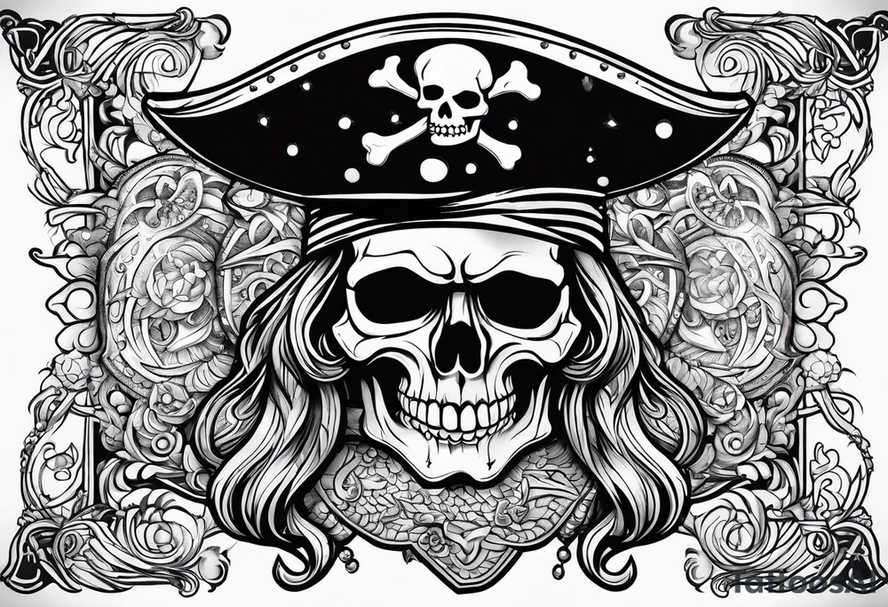Pirate filigree tattoo idea