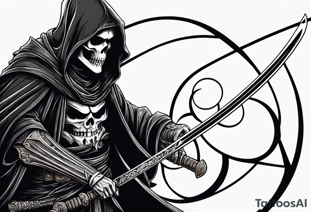 grim reaper with katana tattoo idea