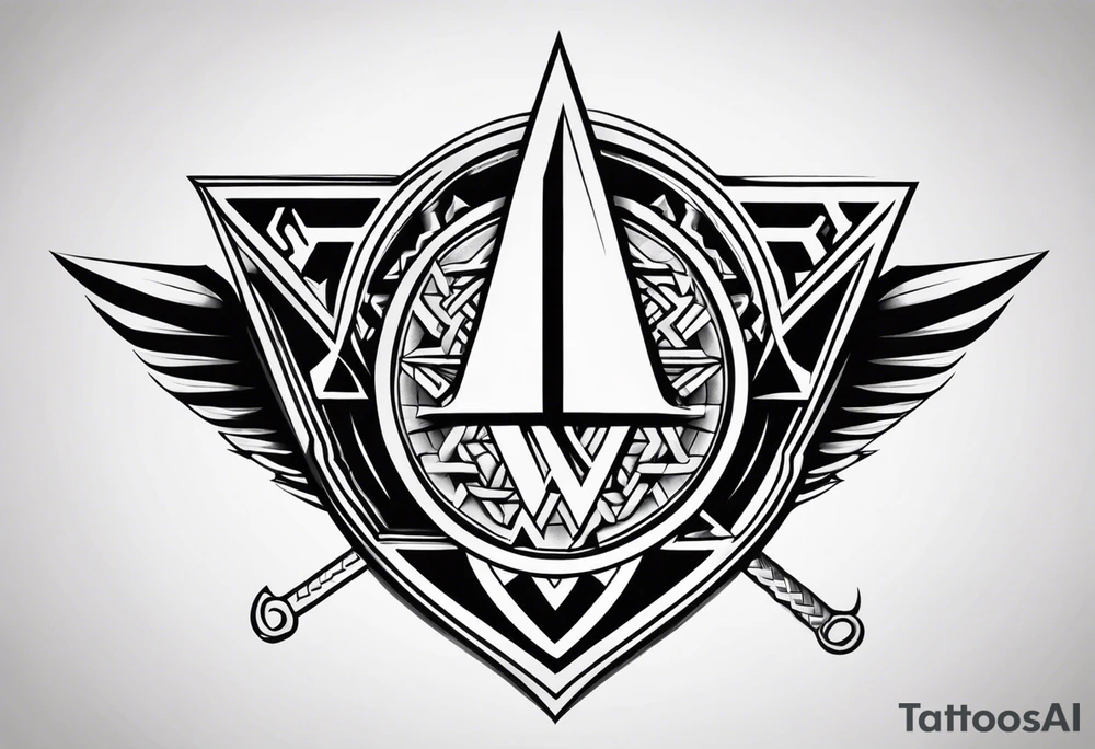 Valhalla shield sword valknut tattoo idea