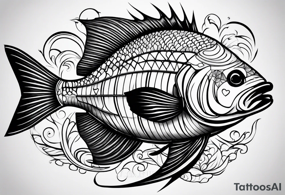 Pinstripe sunfish tattoo idea