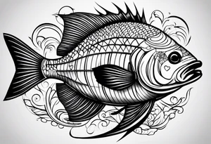 Pinstripe sunfish tattoo idea