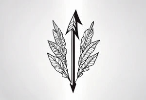 Simple Vertical Arrow tattoo idea