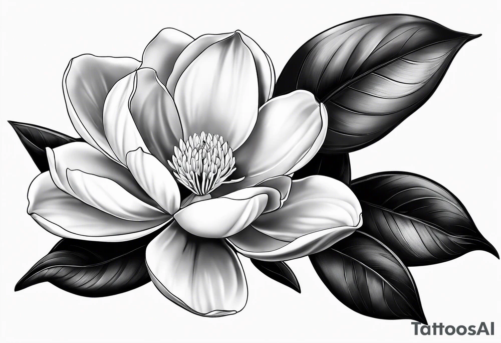 Southern magnolia tree tattoo idea