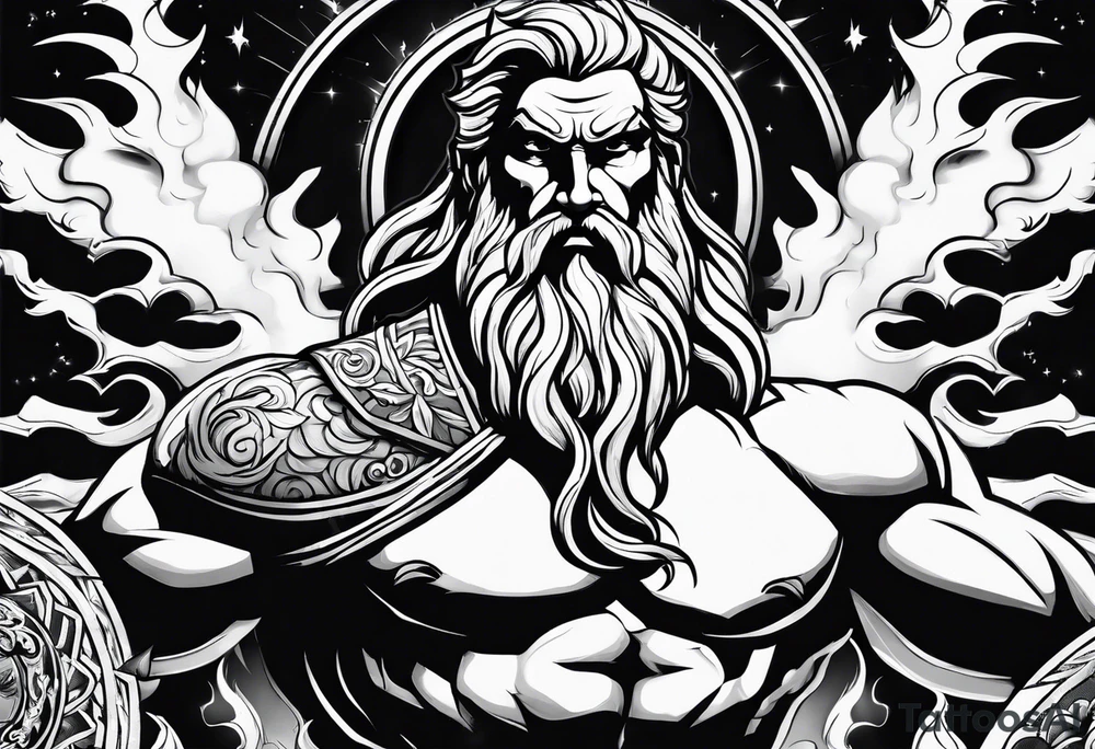 Zeus dominance Lightning strike tattoo idea
